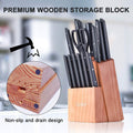 15-Pieces Set: Cookit Germany Stainless Steel Knife Block Set and Serrated Steak Knives by DailySale