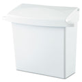 Rubbermaid Sanitary Napkin Receptacle with Rigid Liner, Rectangular, Plastic, White
