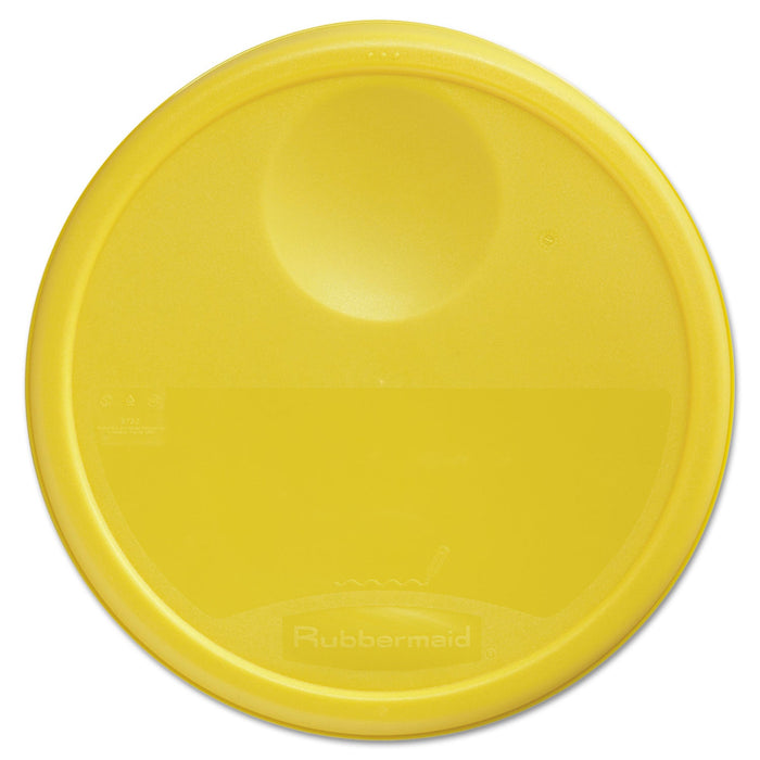 Rubbermaid Round Storage Container Lids, 13.5" Diameter, Yellow, Plastic