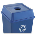 Rubbermaid Untouchable Bottle and Can Recycling Top, Round Opening,  20.13w x 20.13d x 6.25h, Blue