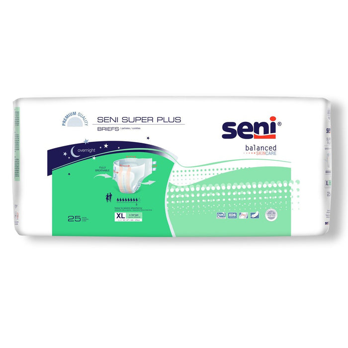 Seni Super Plus Adult Incontinence Brief XL Heavy Absorbency Breathable / Overnight, S-XL25-BP1, Severe by Pasteur Pharmacy