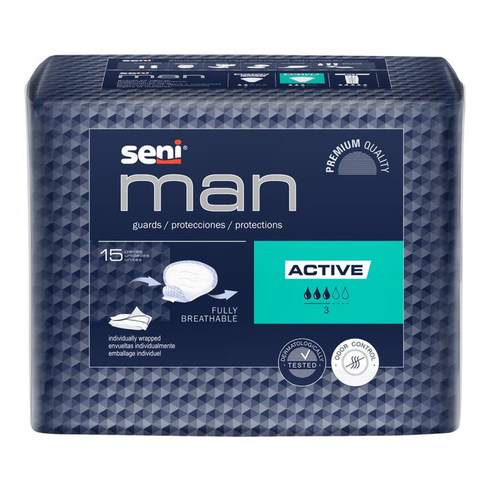 Seni Man Active Bladder Control Pad Moderate Absorbency 8-9/10 X 10-3/5 Inch by Pasteur Pharmacy