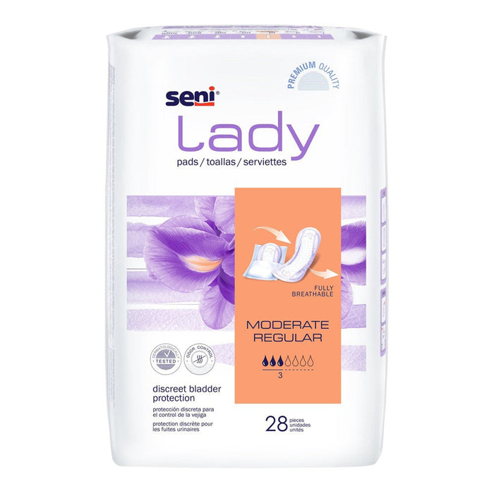 Seni Lady Moderate Female Incontinent Pad Regular Length 10" L S-3P28-PS1 by Pasteur Pharmacy