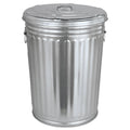 Magnolia Brush Pre-Galvanized Trash Can with Lid, Round, Steel, 20 gal, Gray