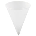 Dart Cone Water Cups, Paper, 4 oz, Rolled Rim, White, 200/Bag, 25 Bags/Carton
