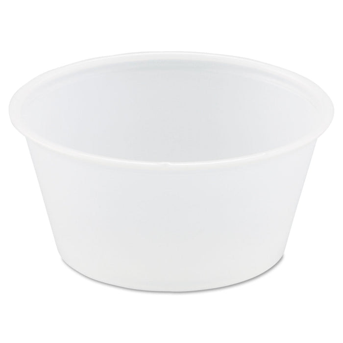 Dart Polystyrene Portion Cups, 3.25 oz, Translucent, 250/Bag, 10 Bags/Carton