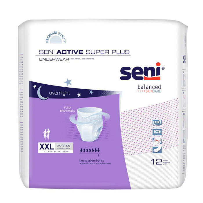 Seni Active Super Plus Incontinence Underwear, Overnight Absorbency by Pasteur Pharmacy