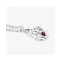 0.14 CTTW Heart Red Garnet Prong Silver Mom Infinity Pendant Necklace by Fine Color Jewels