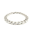Rhodium Plated 11.6mm Sterling Silver Curb Style Bracelet by Bids.com