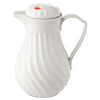 Hormel Poly Lined Carafe, Swirl Design, 64 oz Capacity, White