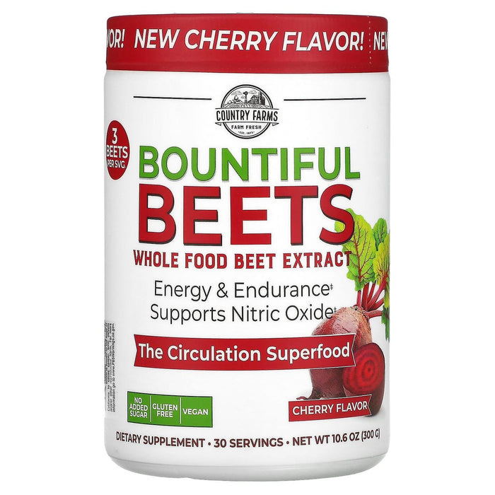 Country Farms Bountiful Beets, Cherry Flavor 10.6 Oz by Pasteur Pharmacy