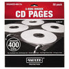 Vaultz Two-Sided CD Refill Pages for Three-Ring Binder, 8 Disc Capacity, Clear/Black, 50/Pack