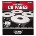 Vaultz Two-Sided CD Refill Pages for Three-Ring Binder, 8 Disc Capacity, Clear/Black, 50/Pack