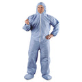 KleenGuard A65 Zipper Front Hood and Boot Flame-Resistant Coveralls, Elastic Wrist and Ankles, 3X-Large, Blue, 21/Carton