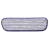 Rubbermaid Microfiber Finish Pad, 18 x 5.5, Blue/White, 6/Box