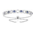 Created Blue Sapphire Tennis Bracelet by Fine Color Jewels