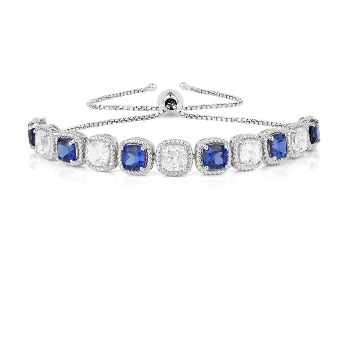 Created Blue Sapphire Tennis Bracelet by Fine Color Jewels