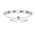 Created Green Emerald Tennis Bracelet by Fine Color Jewels