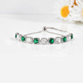 Created Green Emerald Tennis Bracelet by Fine Color Jewels