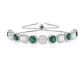 Created Green Emerald Tennis Bracelet by Fine Color Jewels