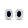 Genuine Sapphire Diamond Studs by Fine Color Jewels