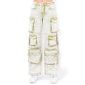Multiple Pocket Acid Wash Denim Pants- RJH30665 by The House of Stylez