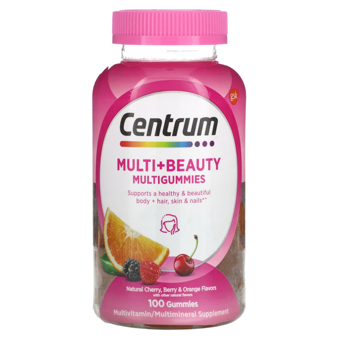 Centrum Multigummies, Dual Action, Multi + Beauty, 2500 Mcg, Gummies, Natural Cherry, Berry & Orange Flavors by Pasteur Pharmacy