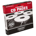 Vaultz Two-Sided CD Refill Pages for Three-Ring Binder, 8 Disc Capacity, Clear/Black, 50/Pack