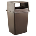 Rubbermaid Glutton Receptacle, Hooded Top without Door, Rectangular, 23w x 26.63d x 13h, Brown