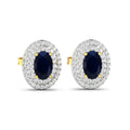 Genuine Sapphire Diamond Studs by Fine Color Jewels