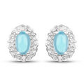 Swiss Blue Topaz Necklace and Earring set by Fine Color Jewels