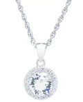 Giani Bernini Crystal and Cubic Zirconia Halo 18in Pendant Necklace by Vanessa Jane