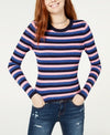 Hooked up by Iot Juniors Shine Striped Rib-Knit Sweater