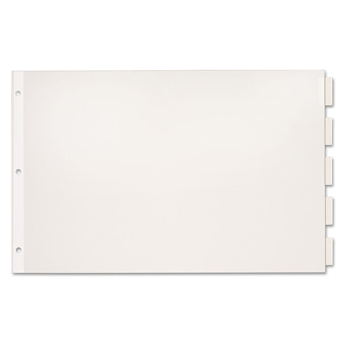 Cardinal Paper Insertable Dividers, 5-Tab, 11 x 17, White, Clear Tabs, 1 Set