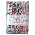 Kurly Kate Stainless Steel Scrubbers, Large, 4 x 4, Steel Gray, 12 Scrubbers/Pack, 6 Packs/Carton