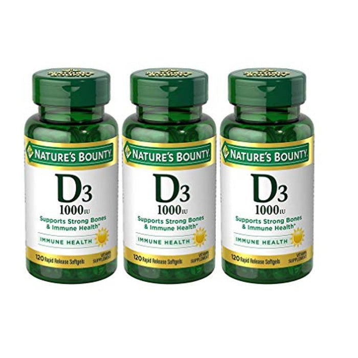 Nature's Bounty Vitamin D3, 25 Mcg, Rapid Release Softgels by Pasteur Pharmacy