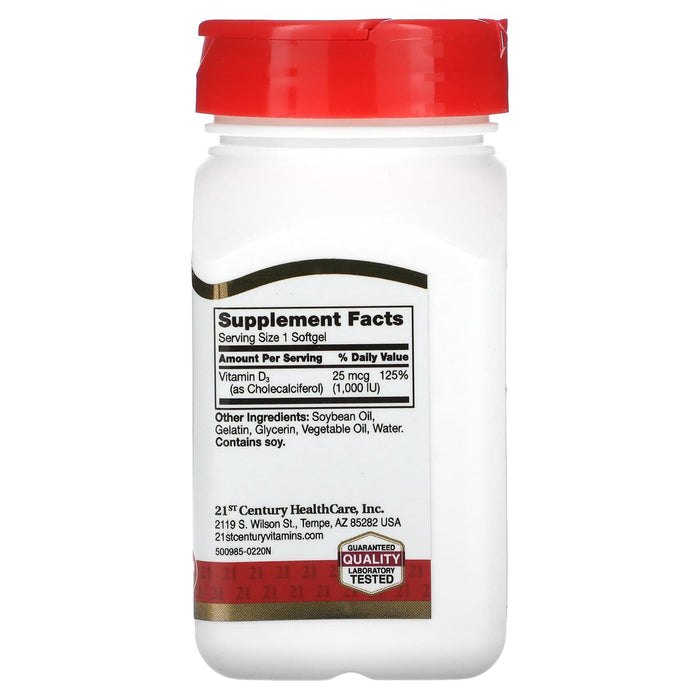 21st Century Vitamin D3-1000 250Ct by Pasteur Pharmacy