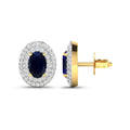 Genuine Sapphire Diamond Studs by Fine Color Jewels
