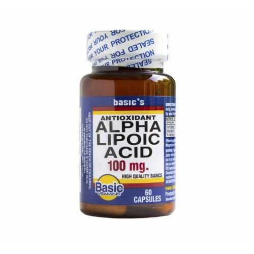 Basic Vitamins Alpha Lipoic Acid 100 mg – Universal Antioxidant (Capsules) by Pasteur Pharmacy