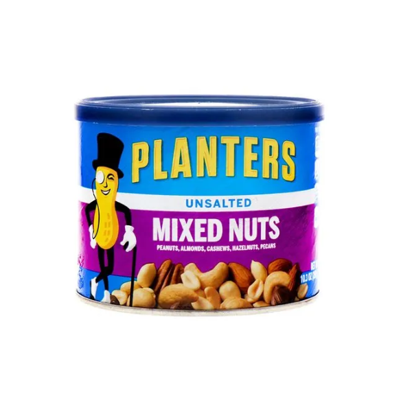 Planters Mixed Nuts, Unsalted 10.3 Oz by Pasteur Pharmacy