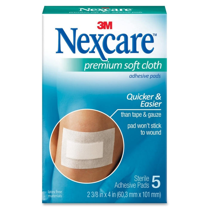 Nexcare Premium Soft Cloth Adhesive Pad, 2-3/8 In X 4 In, 5 Ct by Pasteur Pharmacy