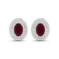 Genuine Ruby and Diamond Studs by Fine Color Jewels
