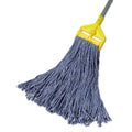 Rubbermaid Cotton/Synthetic Cut-End Blend Mop Head, 24 oz, 1" Band, Blue, 12/Carton