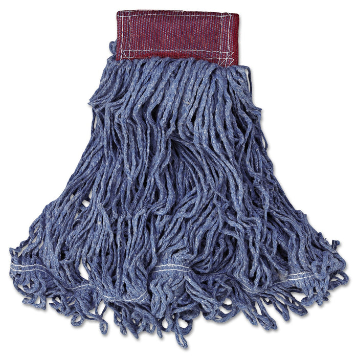 Rubbermaid Super Stitch Blend Mop Head, Large, Cotton/Synthetic, Blue