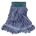 Rubbermaid Super Stitch Blend Mop Head, Medium, Cotton/Synthetic, Blue, 6/Carton