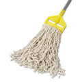 Rubbermaid Premium Cut-End Cotton Wet Mop Head, 24 oz, White, 1" White Band, 12/Carton