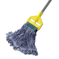 Rubbermaid Super Stitch Blend Mop Head, Medium, Cotton/Synthetic, Blue, 6/Carton
