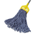 Rubbermaid Universal Headband Mop Head, Cotton/Synthetic, 24oz, Blue, 12/Carton