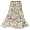 Rubbermaid Super Stitch Blend Mop Head, Large, Cotton/Synthetic, White, 6/Carton