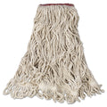 Rubbermaid Super Stitch Blend Mop Head, Large, Cotton/Synthetic, White, 6/Carton